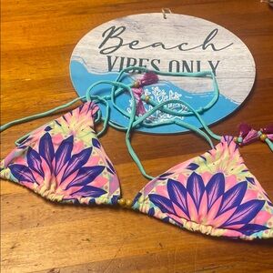Victoria's Secret Aqua and Pink Bikini Top